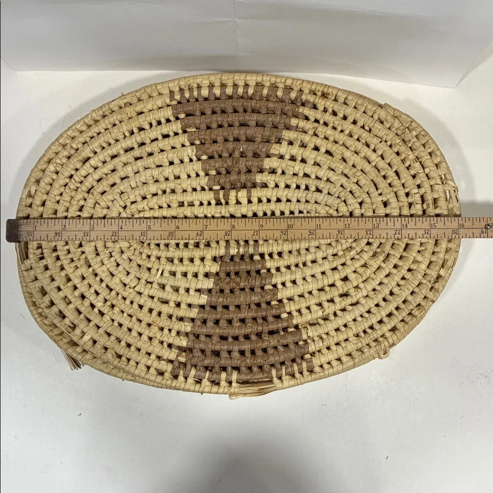 Woven Straw Placemats Set Reed Wrapped and Decorated Like in the Deep South